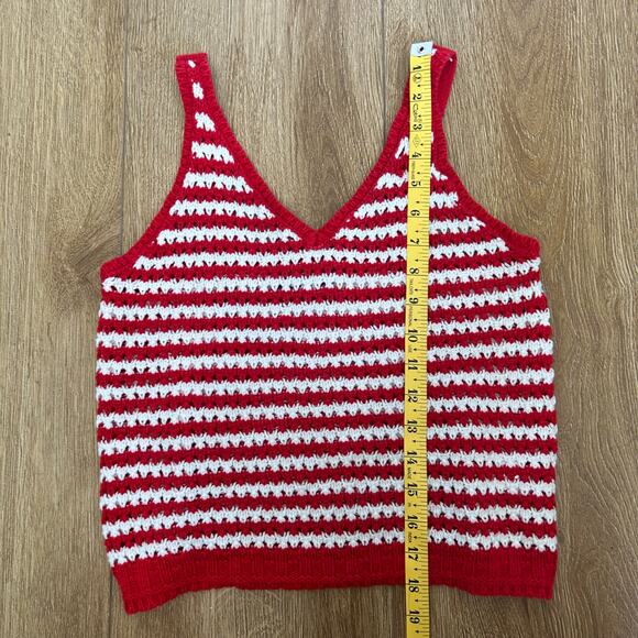 Freshman Red and White Crocheted Crop Top Women’s Size Large Y2K - Picture 8 of 8